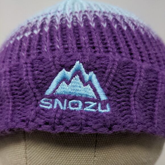 Snozu Youth Knit Beanie Hat Gap Blue Purple Ombre One Size 18M to 6 - Picture 4 of 12